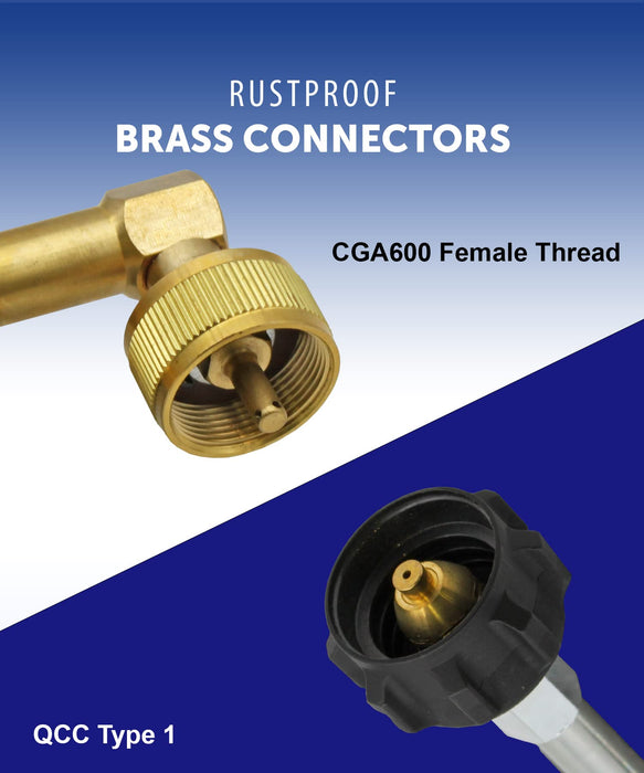 Flame King Propane Refill Fitting Adapter Valve for 1LB Camping Refillable Tank Cylinders - Grill Parts America