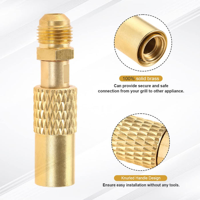 Hicello 3/8" Male Flare Converter Adapter for Coleman Roadtrip LXE Grill, Connect to RV Trailer Camper Propane Extension Hose - Grill Parts America