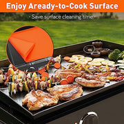Wohbay Griddle Mat for Blackstone, 28" Food-Grade Silicone Mat for Griddle Surface, Blackstone Griddle Accessories, Griddle Outdoor Protector - Orange - Grill Parts America