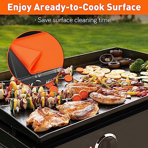 Wohbay Griddle Mat for Blackstone, 28" Food-Grade Silicone Mat for Griddle Surface, Blackstone Griddle Accessories, Griddle Outdoor Protector - Orange - Grill Parts America