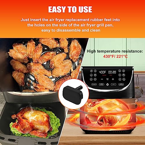 Air Fryer Rubber Feet for Gourmia GAF686 GAF798 GAF838 Air Fryer Oven etc,  4 PCS Heat Resistant Food Grade Anti-scratch Silicone Air Fryer Replacement  Parts Tabs Tips Accessories Covers