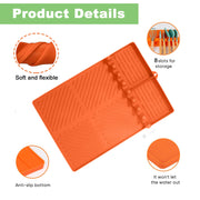 EddHomes Silicone Grill Side Shelf Mat for Blackstone BBQ Grill, 3 in 1 Silicone Spatula Mat with Drip Pad,Large Silicone Utensil Rest for Multiple BBQ Grill Tools - Grill Parts America