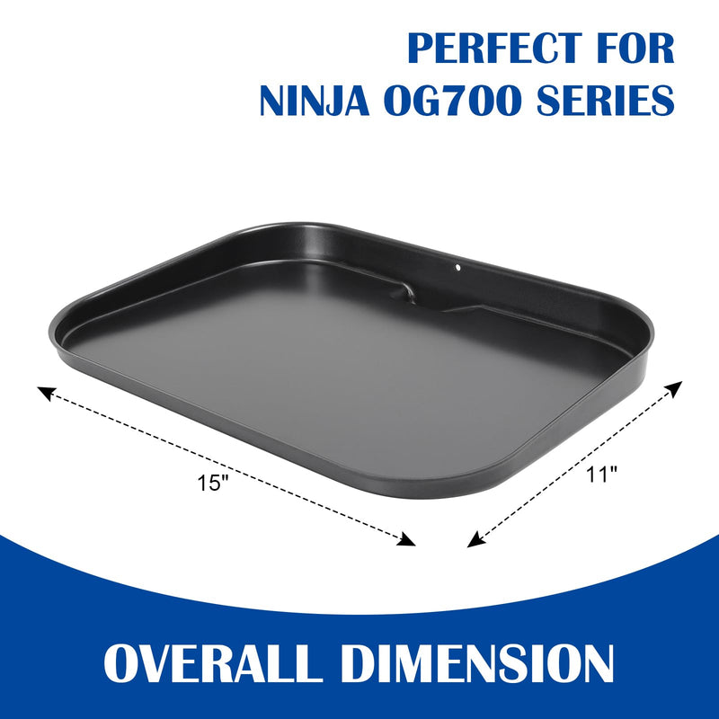 Grill Griddle Plate for Ninja Woodfire OG700 Series Outdoor Grills, Ninja XSKGRDPLT Woodfire Grill Flat Top Griddle Plate Accessories, Non-Stick Griddle Pan with Oil Hole for Ninja Griddle, Insert - Grill Parts America