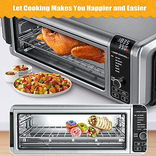 Air Fryer Rack for Ninja Foodi 10 in 1 SP101 Digital Air Fryer Countertop Oven, 13.4''*13.4'' Stainless Steel Air Fryer Accessories Roasting Steamer Grill Racks Baking Tray，Dishwasher safe - Grill Parts America