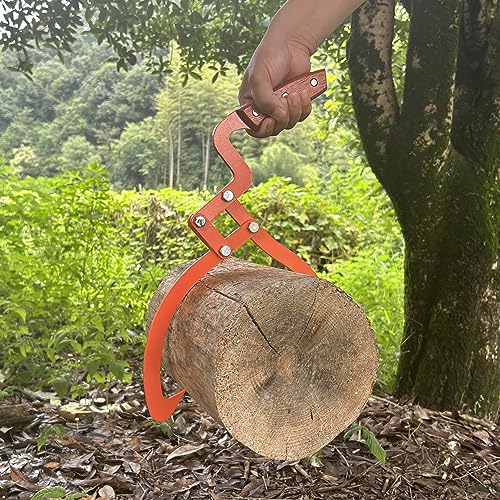 Wood Handle 2 Claw Skidding Tongs Non-Slip Grip, Log Lifting, Handling, Dragging & Carrying Tool (18 in) - Grill Parts America