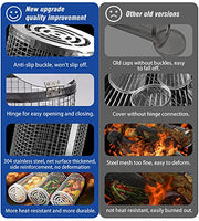Rolling Grilling Baskets for Outdoor Grill Bbq 12 In Large Stainless Steel Barbecue Cylinder Mesh Round Net Tube Circular Cooking Roll Cage Wire Basket for Fish Vegetable Meat - Grill Parts America