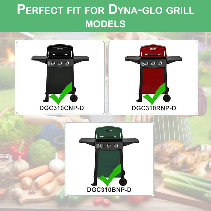 Outdoor Bazaar Set of Porcelain Cooking Grid and Three Stainless Steel Replacement Heat Plates for Dyna-Glo 3-Burner Grill models DGC310CNP-D, DGC310RNP-D, DGC310BNP-D - Grill Parts America