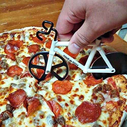 Bicycle Pizza Cutter - The Tour de Pizza Bicycle Pizza Cutter has Dual Stainless Steel Pizza Cutter Wheels - Unique Gifts - Funny Gifts - Kitchen Gadgets - tiktok trend items - Bike Pizza Cutter - Grill Parts America