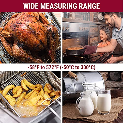 ThermoPro TP03 Digital Meat Thermometer for Cooking Kitchen Food Candy Instant Read LCD Thermometer with Backlight and Magnet for Oil Deep Fry BBQ Grill Smoker Thermometer - Grill Parts America