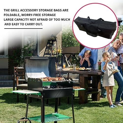 Dabiyvoil Grill Tool Storage Bag, 24" Oxford Cloth BBQ Tool Storage Bag, Double Zipper Grill Utensil Storage Bag, Grill Accessory Storage Bag Carry Bag for Camping Hiking Barbecue