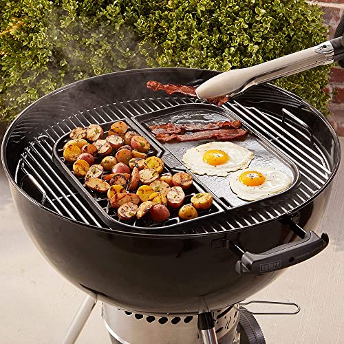 Weber 8860 Cast Iron Grill and Griddle Station - Gourmet BBQ Sysyem Bundle with Cuisinart 3D City Collection Rome Cutting Board + Grill Cover Barbecue Waterproof Outdoor Protection - Grill Parts America