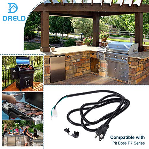 6 Feet Smoker Power Cord Kit, Replacement for Traeger and Pit Boss Wood Pellet Grills - Grill Parts America
