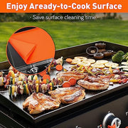 Wohbay Griddle Mat for Blackstone, 36" Food-Grade Silicone Cover Mat for Griddle Surface, Griddle Accessories, Griddle Outdoor Protector - Orange - Grill Parts America
