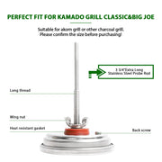 KAMaster BBQ Grill Temperature Gauge for Kamado Grill Joe Waterproof Large Face Thermometer Barbecue Charcoal Grill Stainless Steel 150-900°F Cooking Thermometer for Kamado Accessories - Grill Parts America