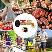 WADEO Propane Adapter 1lb to 20lb, QCC1 Propane Refill Elbow Adapter with Gauge and ON-Off Control Valve for 1LB Propane Tank to Be Refilled Gas from 5~40 LB Propane Tank - Grill Parts America