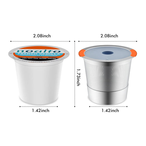 Noalto Reusable K Cups and Coffee Pods,Universal stainless steel k Cups for Keurig 2.0 and 1.0 Coffee Makers machine(2pack) - Grill Parts America