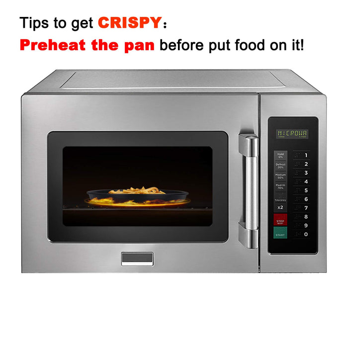 Maconee 10inch Round Metal Crisper Pan, Gray, Non-stick and Dishwasher Safe, Great for Bacon, Scram Eggs, Reheating Pizza, Fries, Frozen Hamburger Patties and more - Grill Parts America