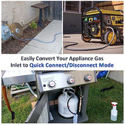 ATKKE 3/8 Inch Natural Gas Quick Connect Fittings Kit, LP Propane Gas Hose Quick Disconnect Assembly Set for Low Pressure Propane/Natural Gas Systems, 6 Pieces - Grill Parts America