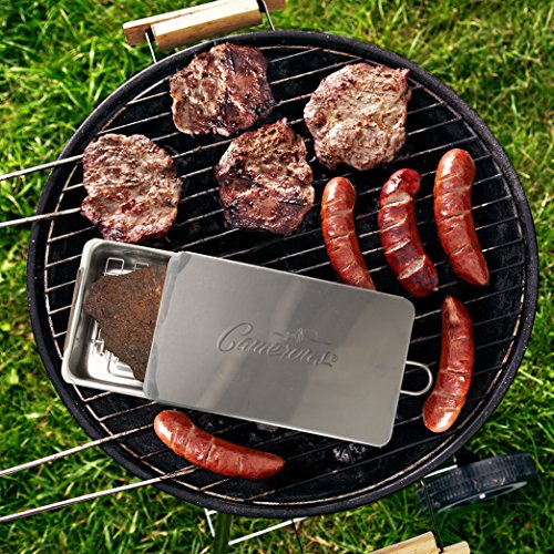 Indoor Outdoor Stovetop Smoker - Stainless Steel Smoker Box w/ Oak Wood Chips & Recipes- Works On Any Heat Source, Indoor Stovetop or Outdoor BBQ Grill-Great Fathers Day Gift & Grilling Gift for Men - Grill Parts America