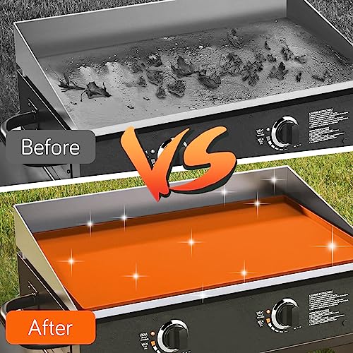 Wohbay Griddle Mat for Blackstone, 28" Food-Grade Silicone Mat for Griddle Surface, Blackstone Griddle Accessories, Griddle Outdoor Protector - Orange - Grill Parts America