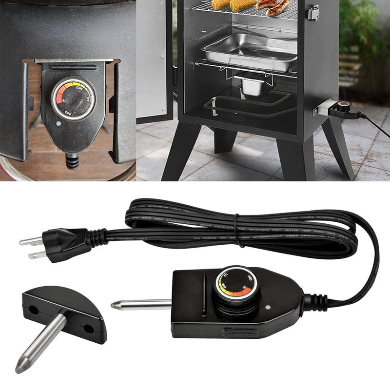 AJinTeby Electric Smoker Universal Replacement Part, 1500W Grill Heating Element with Adjustable Thermostat Cord Controller, Heating Element for Most Electric Smokers & Turkey Fryers - Grill Parts America