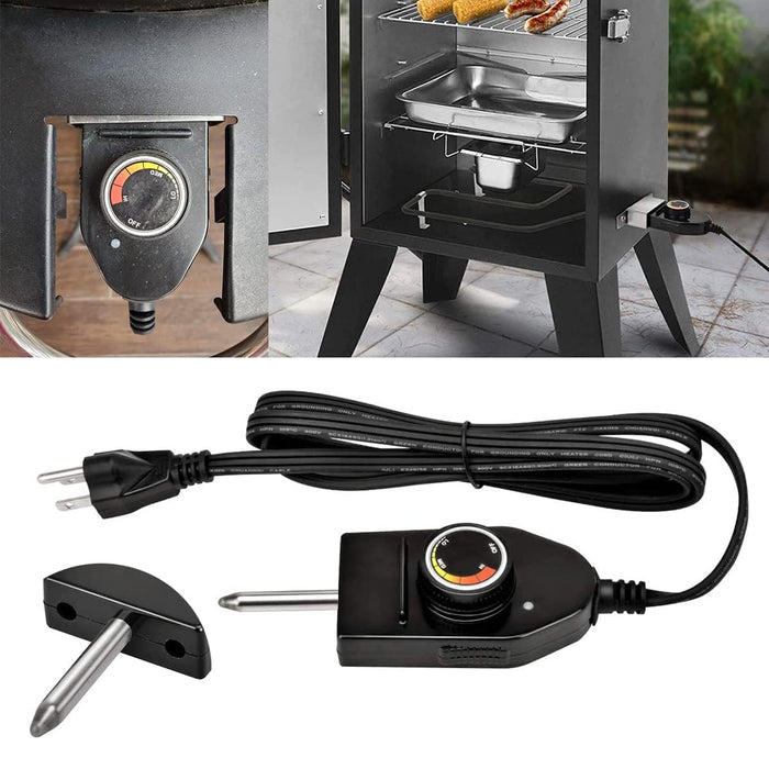 AJinTeby Electric Smoker Universal Replacement Part, 1500W Grill Heating Element with Adjustable Thermostat Cord Controller, Heating Element for Most Electric Smokers & Turkey Fryers - Grill Parts America