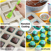 Beasea 12 Cavity Nonstick Muffin Pan Golden Brownie Pan - Kitchen Parts America