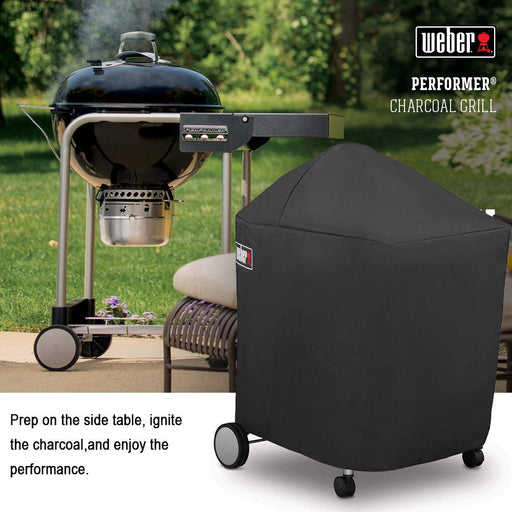 Grill Cover 7151 for Weber Performers with Folding Table, Come with Storage Bag (42in X 25in X 40in) - Grill Parts America