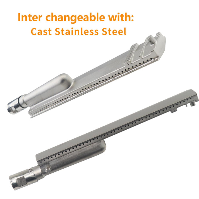 Plowo Upgraded Cast Stainless Steel Grill Burner Tubes for Bull BBQ, Lion Premium, Cal Flame, Aussie, Blaze, Turbo, CharBroil, Nexgrill, Thermos Gas Grill, 4PC Heavy Duty Replacement Parts, 16 1/8" - Grill Parts America