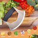Salad Chopper Mezzaluna Knife with Protective Cover and Anti-Slip Handle Stainless Steel Chopper Vegetable Cutter Onion Chopper Mincing Knife Pizza Cutter - Kitchen Parts America
