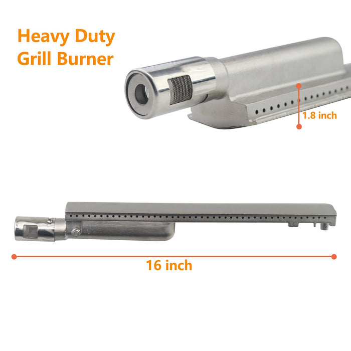 Plowo Upgraded Cast Stainless Steel Grill Burner Tubes for Bull BBQ, Lion Premium, Cal Flame, Aussie, Blaze, Turbo, CharBroil, Nexgrill, Thermos Gas Grill, 4PC Heavy Duty Replacement Parts, 16 1/8" - Grill Parts America