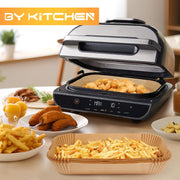 BYKITCHEN Air Fryer Liners for Ninja FG551/DG551/IG651 Foodi Smart XL Indoor Grill, Set of 100, Rectangle Air Fryer Parchment Paper Liners for Ninja XL Grill Air Fryer, Ninja Foodi Grill Accessories - Grill Parts America