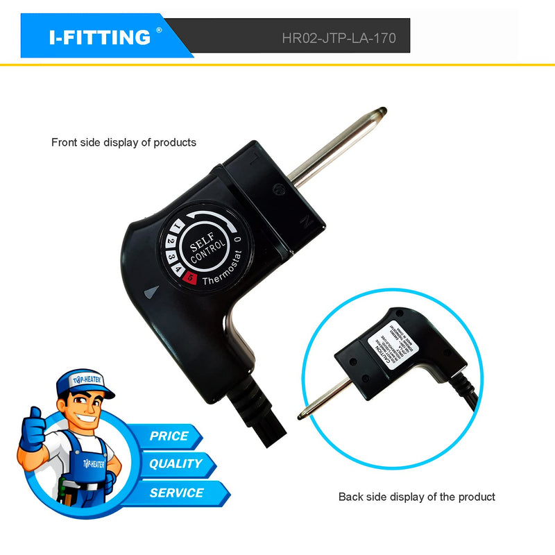 Adjustable Thermostat Probe Cord for Masterbuilt Smokers & Electric Griddles, Outdoor/Household Electric Smoker, IFITTING Power Cord with Thermostat Control, 15A/125V - Grill Parts America