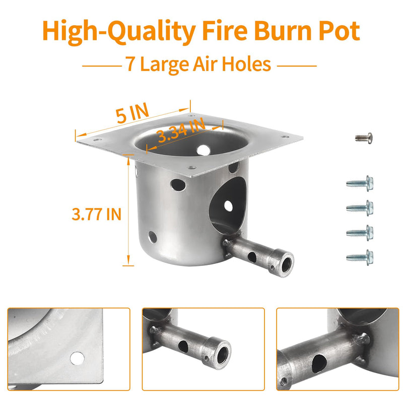 Tbgrepts Fire Pot Burn Pot and Hot Rod Ignitor Kit Replacement for Traeger Pit Boss Camp Chef Pellet Grill with Screws and Fuse… - Grill Parts America