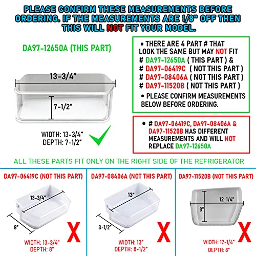 UPGRADED Lifetime Appliance DA97-12650A Door Shelf Basket Bin (RIGHT Side) Compatible with Samsung Refrigerator - DA63-07104A, DA63-06963A | Fridge Shelf | Samsung Refrigerator Parts - Grill Parts America