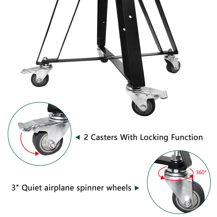Quantfire XLarge Big Green Egg Nest,Grill Stand for Big Green Egg Accessories,Rolling Nest with Heavy Duty Locking Caster Wheels Powder Coated Steel for BGE Smoker Kamado Joe Grill Stand Accessories - Grill Parts America