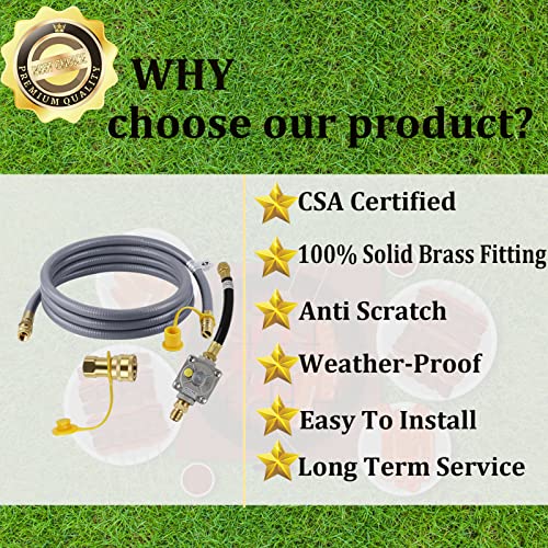 Dozont 710-0003 Propane to Natural Gas Conversion Kit Compatible with Kitchen-aid Propane Gas Grill, 710-0003 Natural Gas Hose and Regulator for Propane Gas Grill Conversion-CSA Certified(10FT) - Grill Parts America