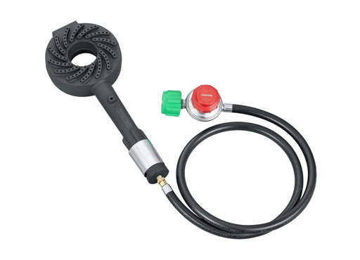 Concord Cyclone Mini Cast Iron High Pressure Burner Head with Top, Side, and Bottom Mounting Options. Single Propane Outdoor Burner Head (Burner Head with Regulator Hose) - Grill Parts America