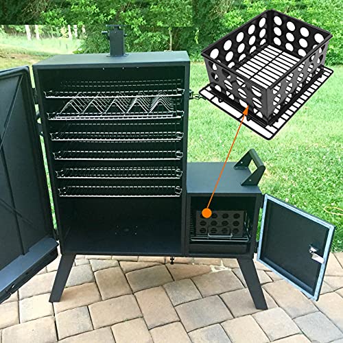 MixRBBQ Charcoal Grate & Charcoal Chamber Set for Dyna-Glo DGO1176BDC-D DGO1890BDC-D Vertical Offset Charcoal Smoker, Porcelain-Enameled Steel Charcoal Briquettes Basket Grill Accessory - Grill Parts America
