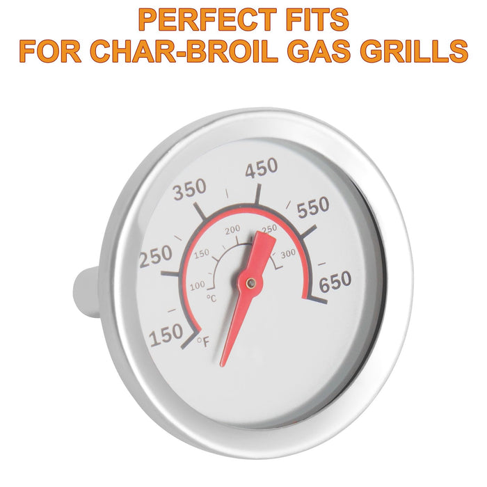1.8" Lid Temperature Gauge G432-8L00-W1 for Charbroil Grill Thermometer Replacement Charbroil Advantage & Tru-Infrared Performance 463625217 463229521 463238218 463243518 463274419 Heat Indicator etc. - Grill Parts America