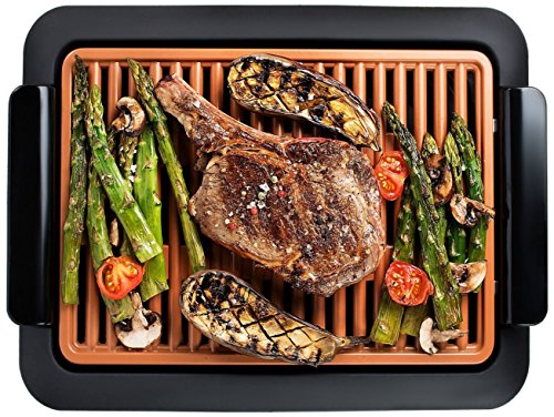 Gotham Steel Smokeless Indoor Grill, Nonstick Indoor Smokeless Grill with Ceramic Coating & Adjustable Heating, Indoor Grill Electric Smokeless with Dishwasher Safe Removable Grill Plate, Toxin Free - Grill Parts America