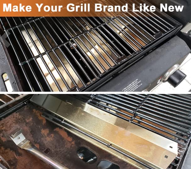 Hisencn Replacement Parts for Chargriller 3001, 3008, 3030, 4000, 5050, 5252 Gas Grill, Burner Tube, Heat Plate, Porcelain Cast Iron Cooking Grates, Ignitor for Chargriller 3 Burner Gas Grill - Grill Parts America
