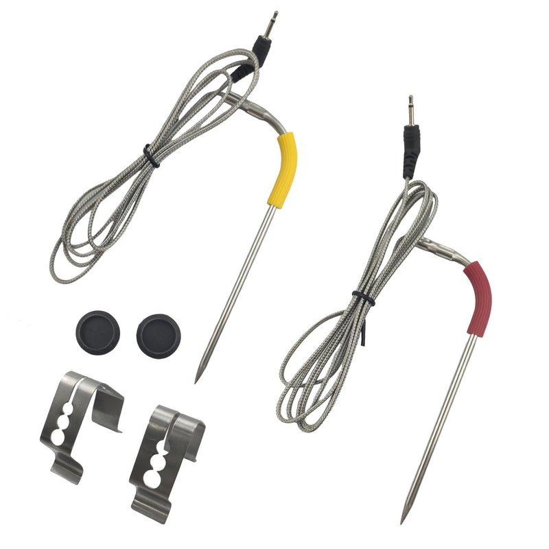 2-Pack Replacement Meat Probe,Temp Meat Probe Replacement for Weber iGrill,Equipped with 2 Sets of Probe Grommets, 2 Sets of Meat Probes, and Temperature Probe Clips - Grill Parts America
