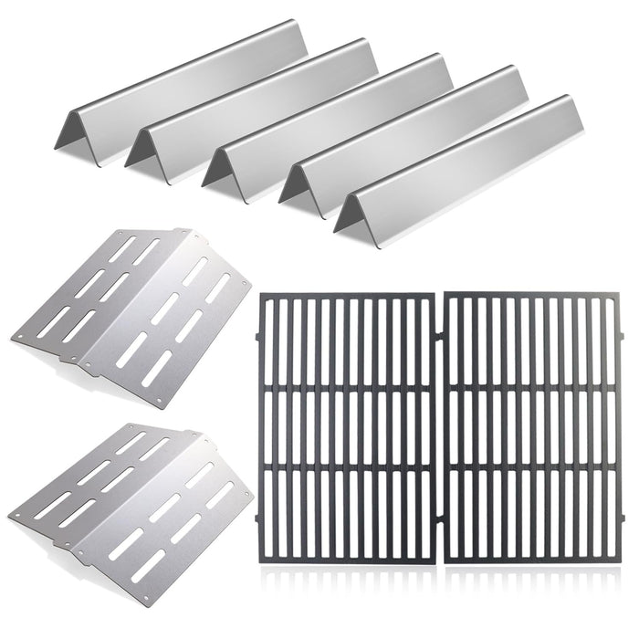 Zemibi Stainless Steel Flavorizer Bars & Heat Deflector, 7524 19.5" Porcelain-Enameled Cooking Grill Grates Gas Grill Replacement Parts for Weber Genesis 300 Series E310 E320 E330 S310 S320 S330 - Grill Parts America