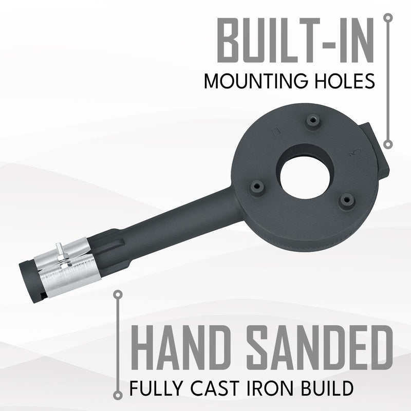 Concord Cyclone Mini Cast Iron High Pressure Burner Head with Top, Side, and Bottom Mounting Options. Single Propane Outdoor Burner Head (Burner Head with Regulator Hose) - Grill Parts America