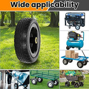 Upgraded 10" Flat Free Wheels Replacement for Garden Cart tires and Wheels, 4.10/3.50-4 Solid Tires and Wheels with 5/8"Bearings, 10" No Flat Wheels for Hand Trucks/Garden Carts-4PCS - Grill Parts America