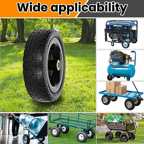 Upgraded 10" Flat Free Wheels Replacement for Garden Cart tires and Wheels, 4.10/3.50-4 Solid Tires and Wheels with 5/8"Bearings, 10" No Flat Wheels for Hand Trucks/Garden Carts-4PCS - Grill Parts America