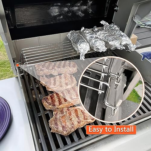 QuliMetal Stainless Steel Warming Rack for Weber Spirit 300 and GS4 Spirit II 300 Series Gas Grills with Front Control Knobs, 7641 Grill Upper Rack for Weber Genesis Silver Gold B/C Grills, 25 Inch - Grill Parts America