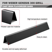 Genesis Grill Replacement Parts Flavorizer Bars Heat Deflector for Weber Genesis E310 E330 S330 S310 Grill Replacement Parts Weber Genesis 300 Series 7620 7621 65505 62756 Heat Deflector Sear Flavor - Grill Parts America