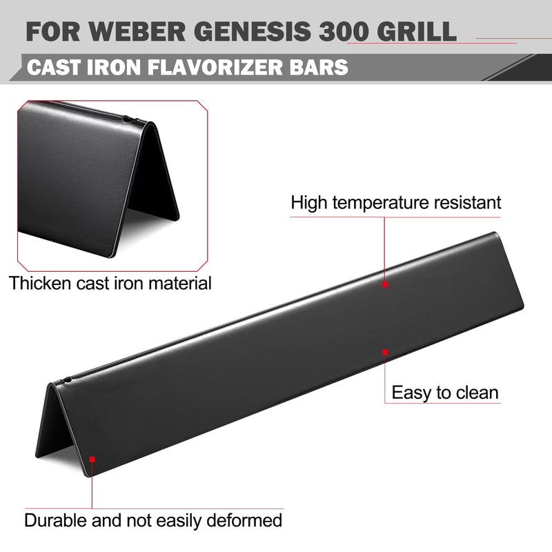 Genesis Grill Replacement Parts Flavorizer Bars Heat Deflector for Weber Genesis E310 E330 S330 S310 Grill Replacement Parts Weber Genesis 300 Series 7620 7621 65505 62756 Heat Deflector Sear Flavor - Grill Parts America